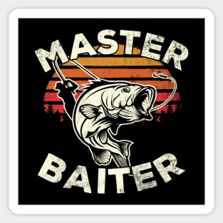 Retro Master Baiter Fisherman Silhouette Funny Fishing Gift Sticker